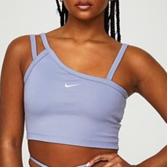 Nike Purple Asymmetrical Crop Top - Picture 2 of 6